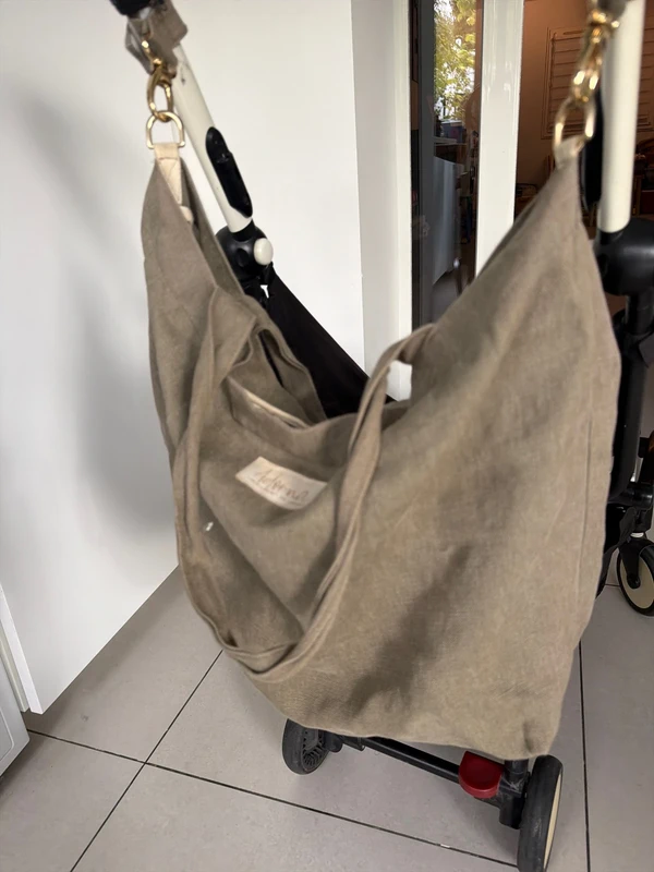 Cabas en Lin avec attaches poussette