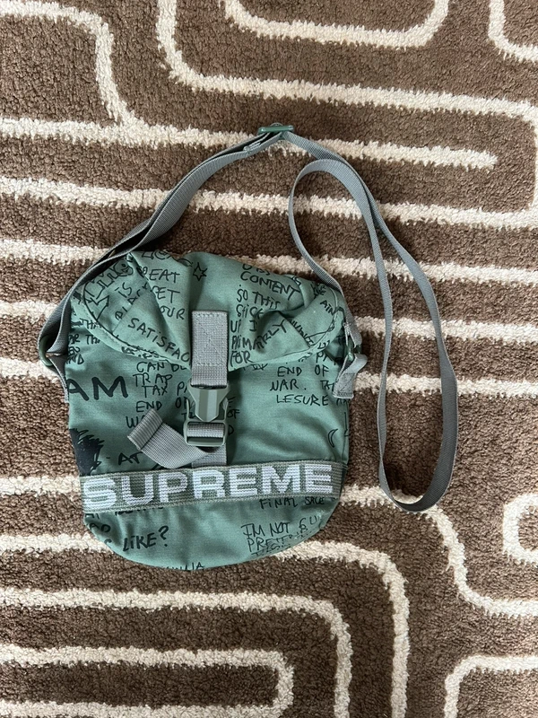 Sacoche à bandoulière Supreme olive Authentique Style Y2K 2000’s Cordura