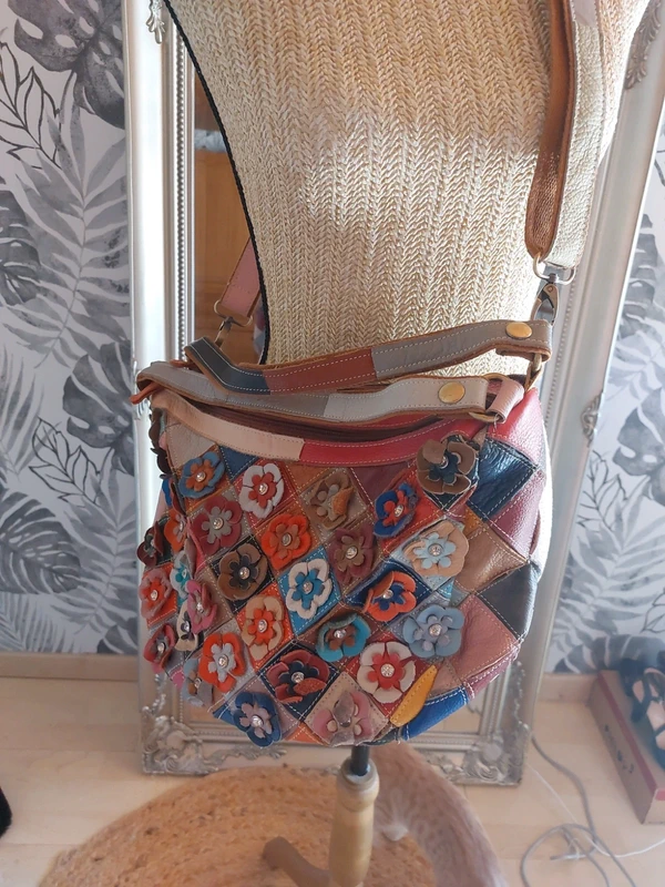 Sac tout cuir multicolore