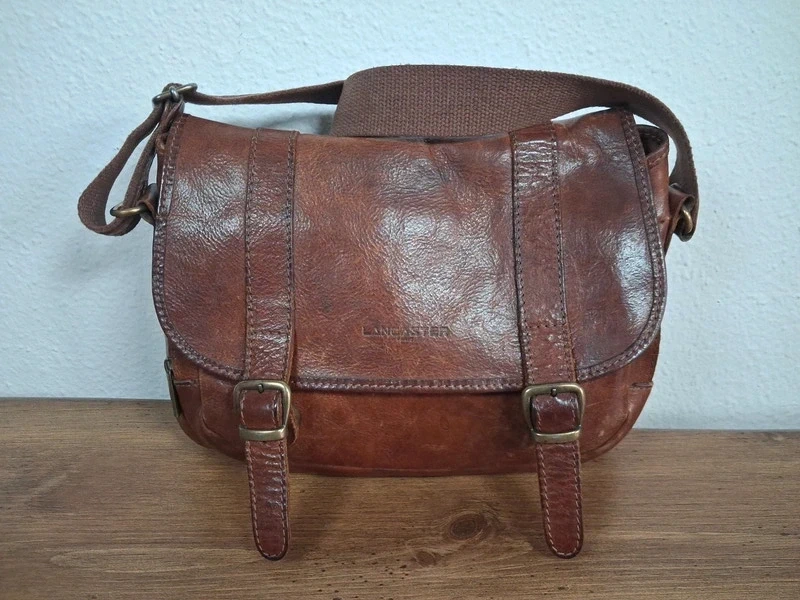 Lancaster sac besace cuir marron