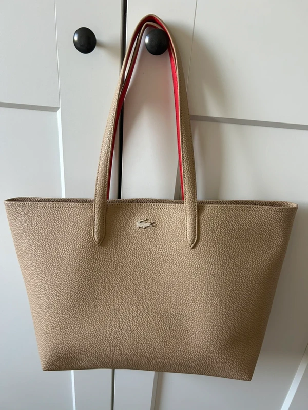 Sac cabas Lacoste beige réversible rouge – bon état