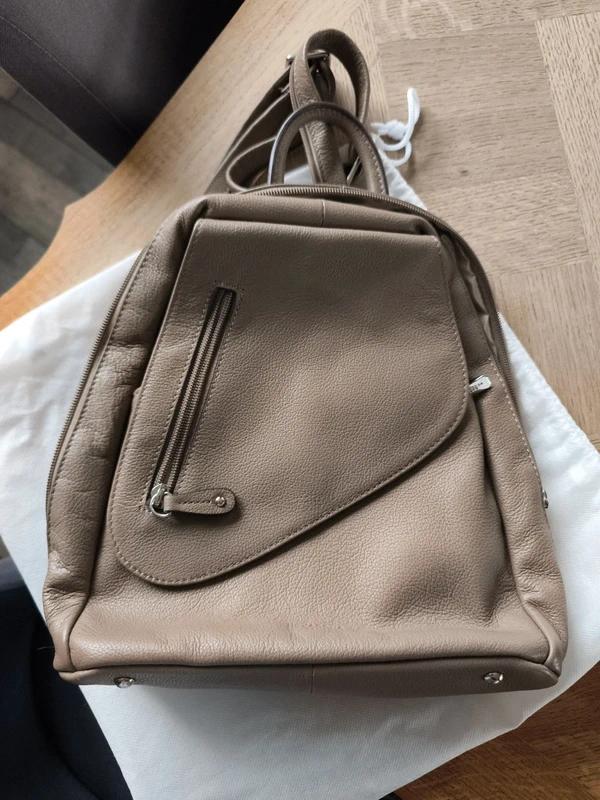 Sac cuir hexagona taupe