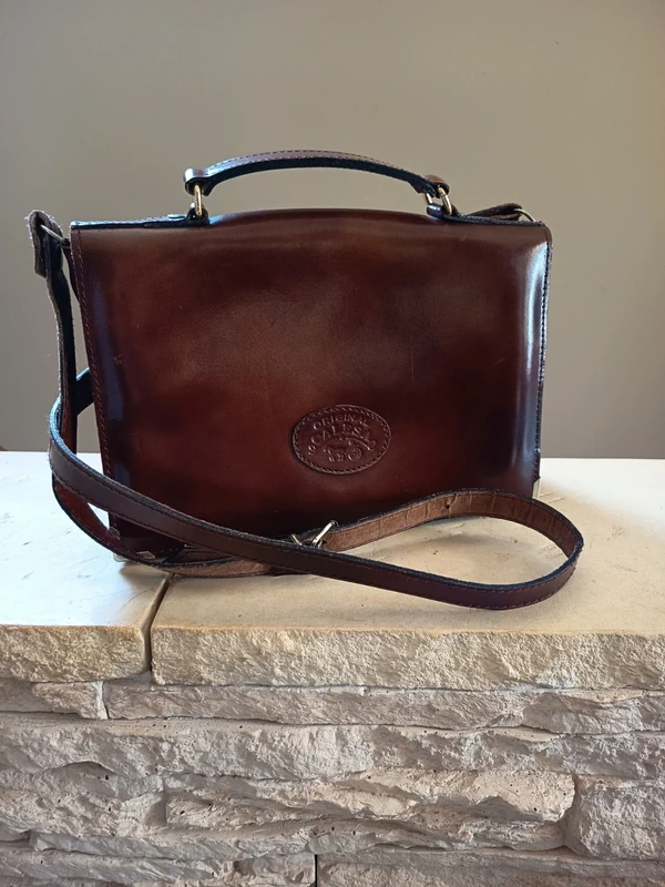 Sac bandoulière vintage en cuir véritable "Original Calesa