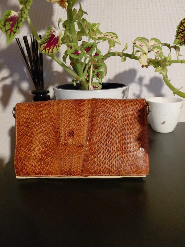 Pochette vintage cuir/python