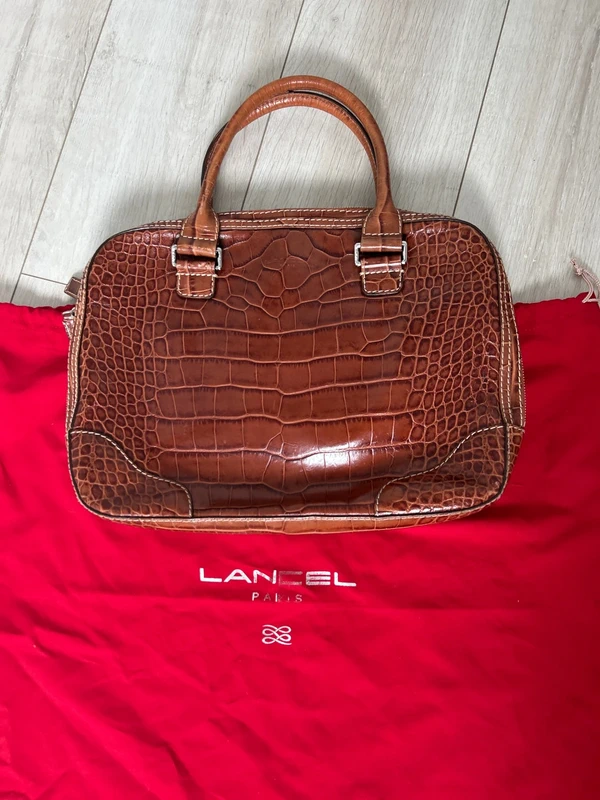 Porte document/ordinateur Lancel cuir croco