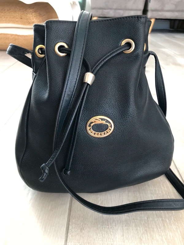 Sac longchamp vintage bleu Marine cuir bandoulière