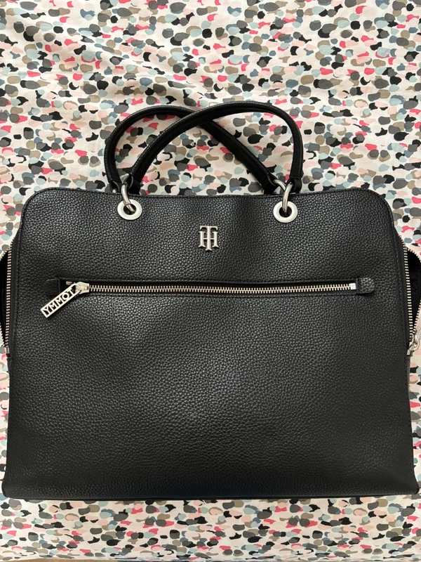 Sacoche ordinateur cuir noir Tommy