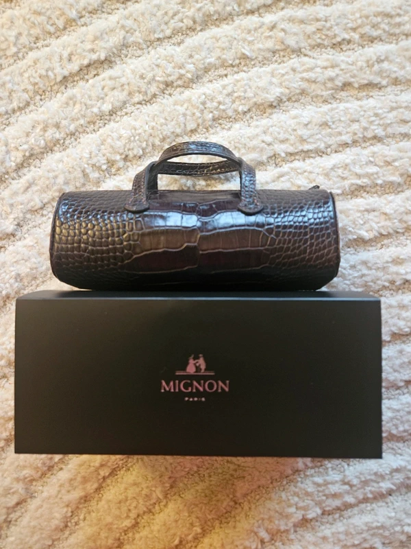 Mignon Paris mini sac cuir véritable façon croco – neuf avec boîte